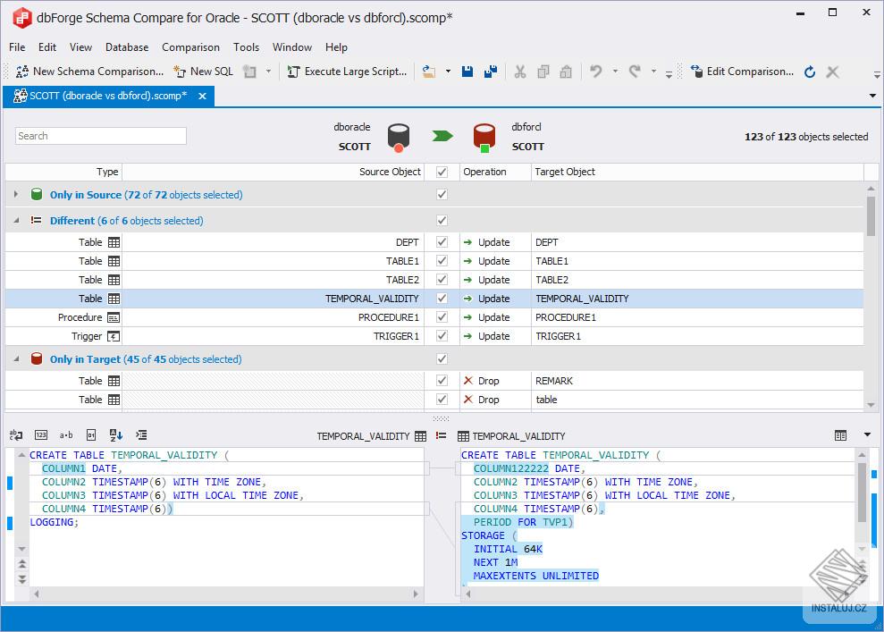 dbForge Schema Compare for Oracle