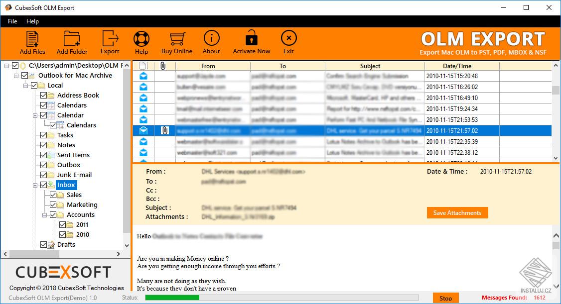 MailsMagic OLM to PDF