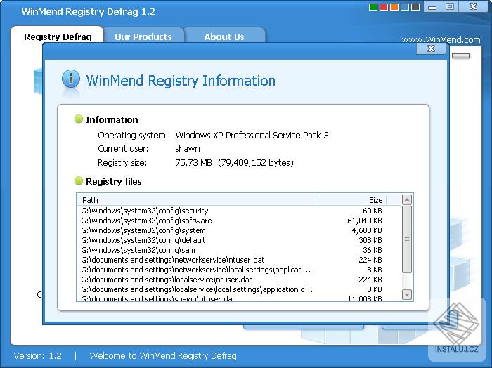 WinMend Registry Defrag