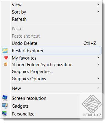 Right-Click Explorer Restart