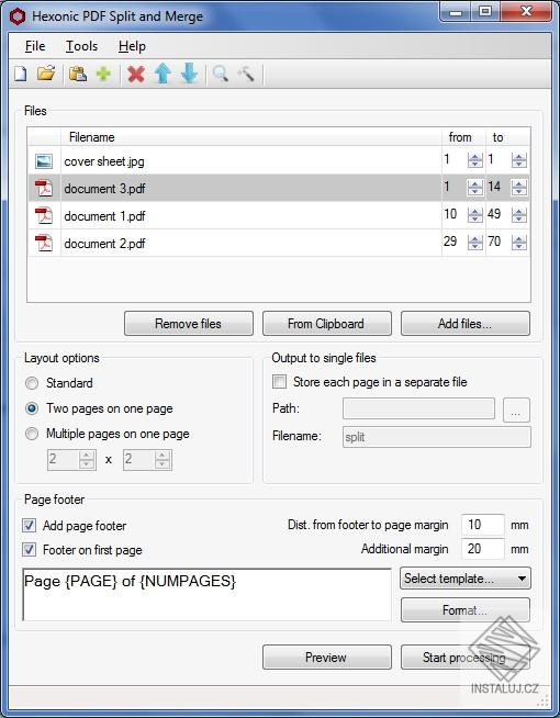 Hexonic PDF Split and Merge